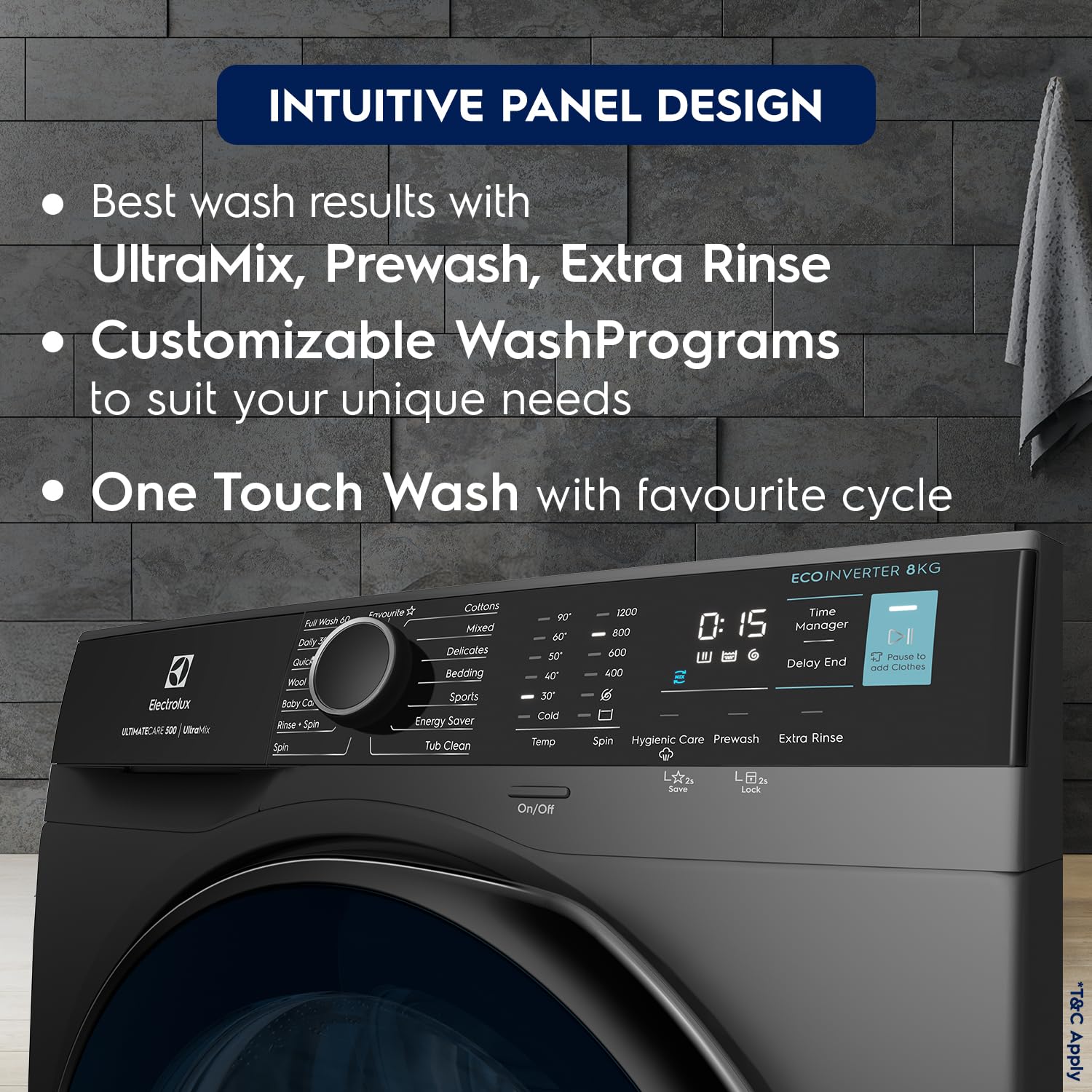 Electrolux EWF8024R5SB 8kg 5 Star Front Load Washer, Dark Silver