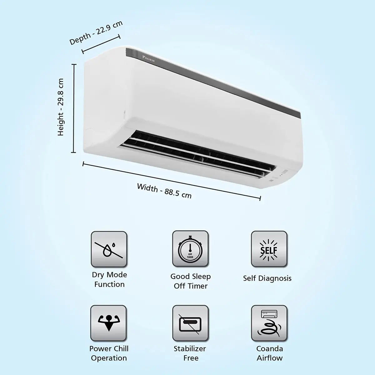 Daikin 1.8 Ton 1 Star Fixed Speed Split AC FTE60UV16 White