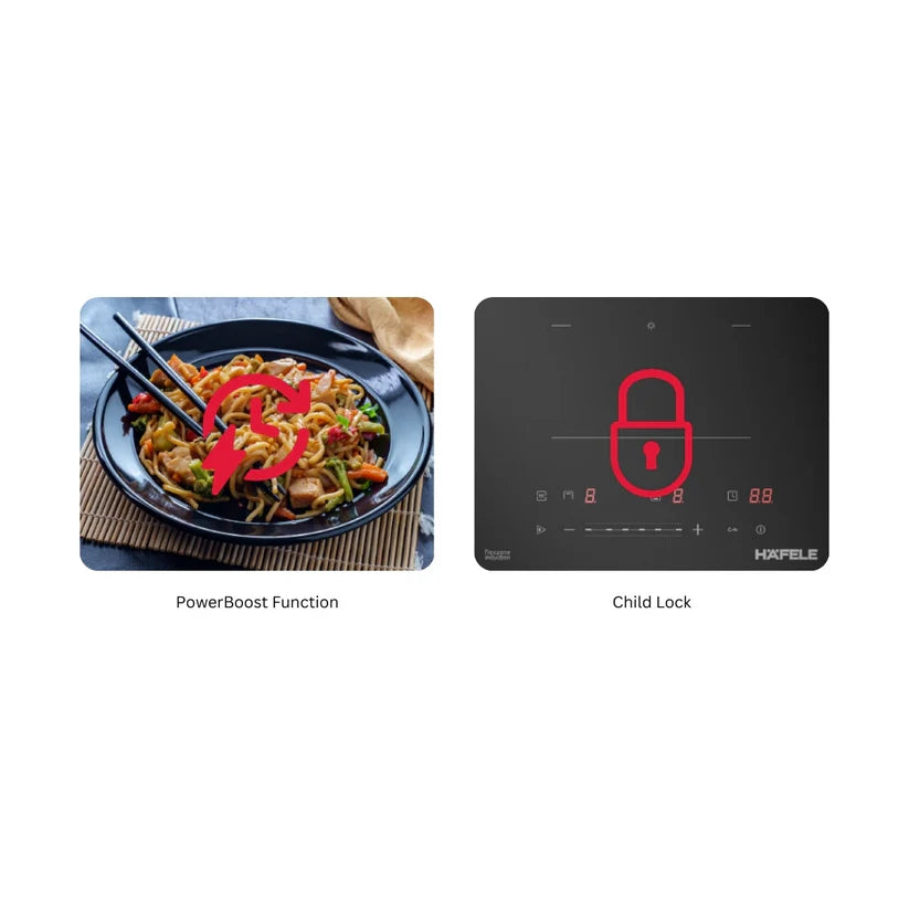 Hafele NERO 30 30cm 2-Zone Induction Cooktop