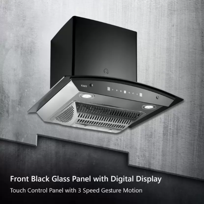 Kaff 60 cm Wall Mounted Chimney (1080 CMH | TANNIC DHC 60 | Black | Filterless)