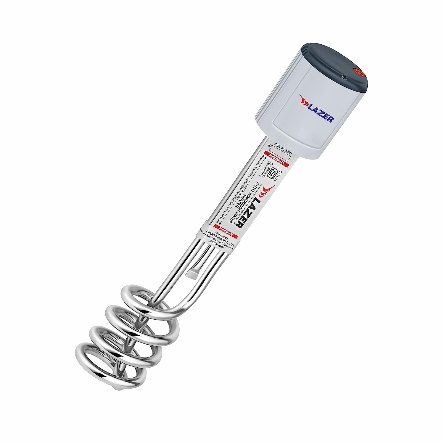 Lazer Aqua Therm 1000 Watt Copper Tube Auto Temperature Control Immersion Rod Water Heater ISI certified (Grey)