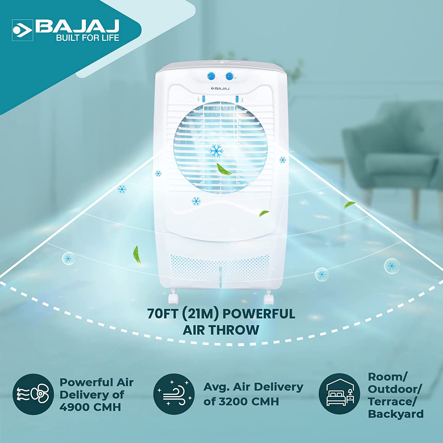 Bajaj DC 55 DLX 54L Desert Air Cooler White