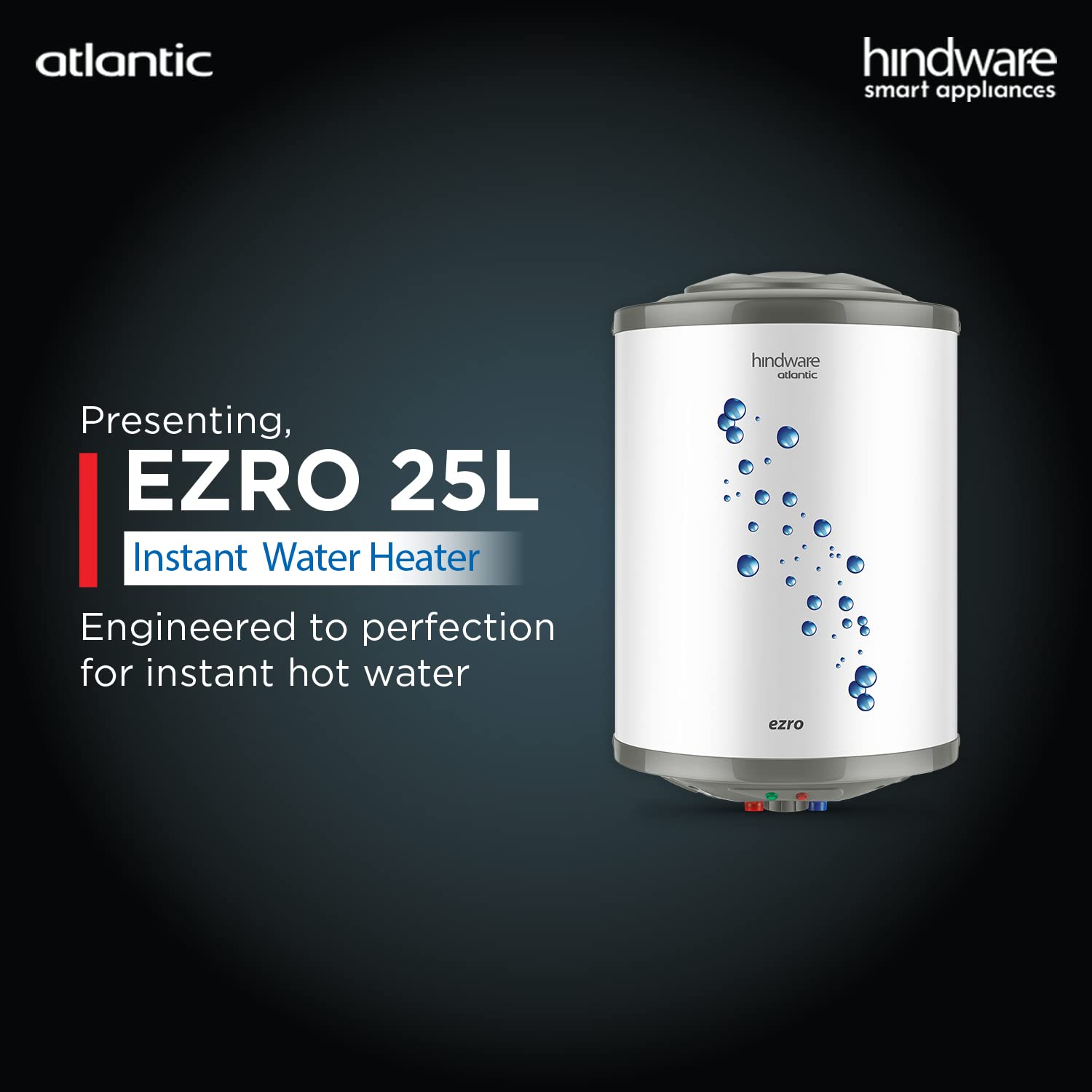 Hindware Atlantic Ezro 25L Water Heater White 2501GDD