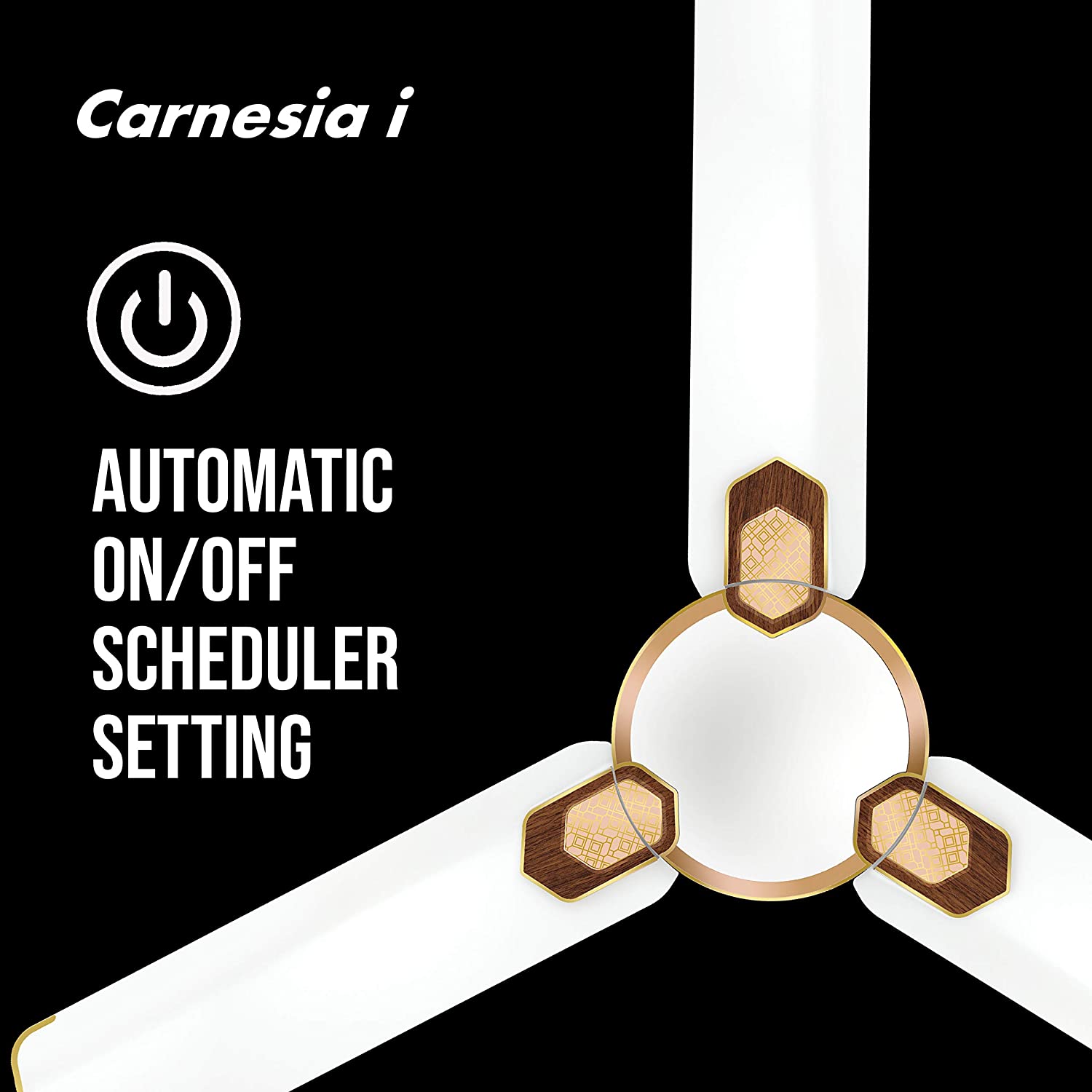Havells Car-ne-sia i 1200mm Ceiling Fan (White Gold)