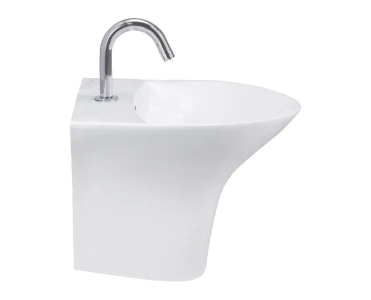 Cera S2010104 Cisco 480x425 mm One Piece Wash Basin With Integrated Pedestal White Colour