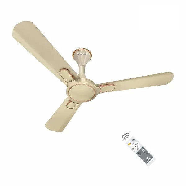 Havells Bianca 1200mm Energy Saving with Remote Control 5 Star Decorative BLDC Ceiling Fan Gold Mist
