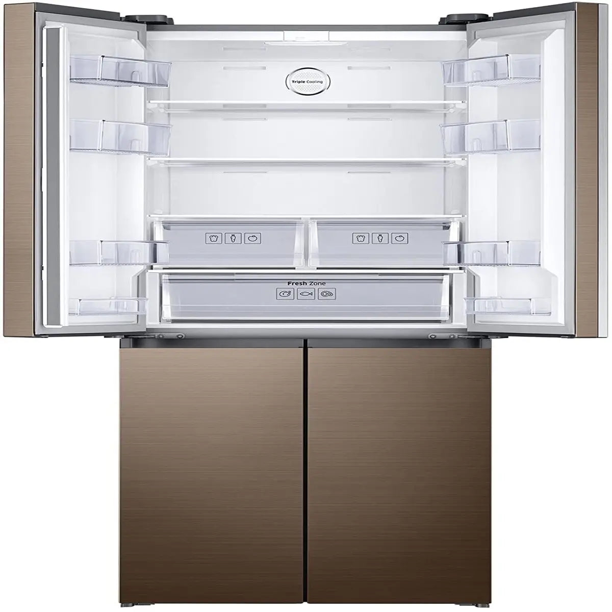 Samsung 594 L Inverter Frost-Free Side-by-Side Refrigerator (RF50K5910DP/TL, Refined Bronze)