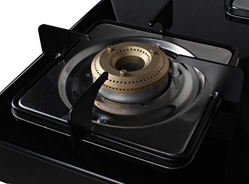 Faber Mild Steel Marvellous Glass Top 3 Brass Burners Auto Ignition Gas Stove (3B Bk Ai, Black)