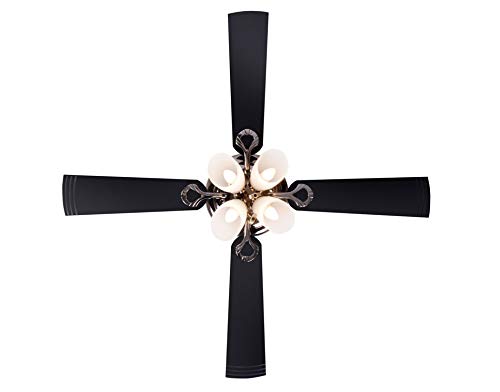 USHA Fontana Lotus 1230mm Ceiling Fan with Decorative Lights (Black Chrome)