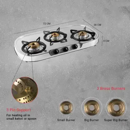 Sunflame Optra 3 Burner (3B) SS