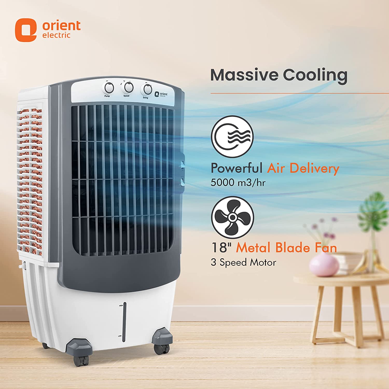 Orient Electric Titan 75L Desert Air Cooler White