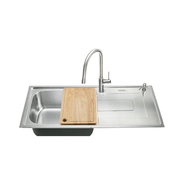 Hindware Rodrigo 39x20x9 inch Matt Finish SS Single Bowl Kitchen Sink