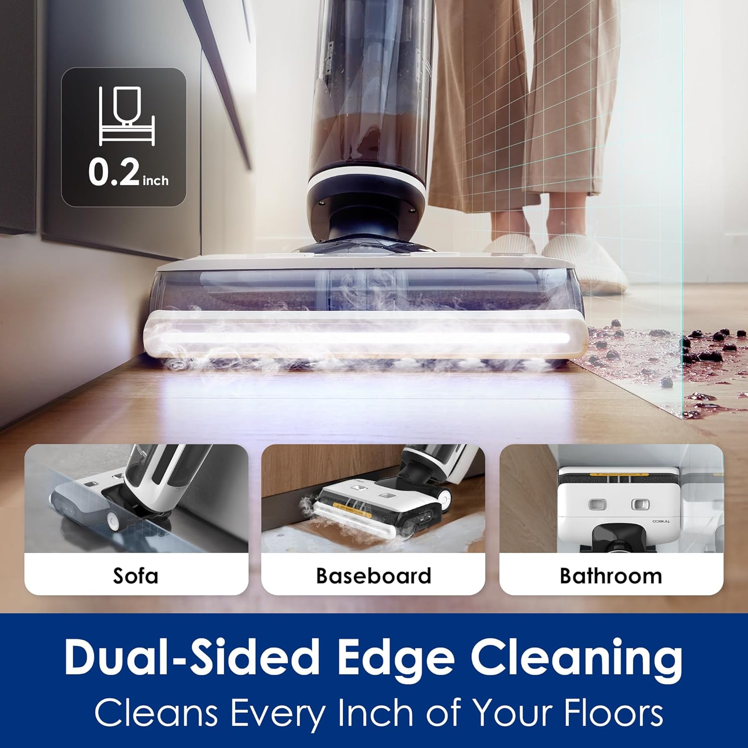 Tineco Floor ONE S7 Steam Cordless Wet Dry Vacuum Cleaner, 3-in-1 Steam Mop & Vacuum, Floor Washer for Sticky Mess Clean Up, iLoop Sensor