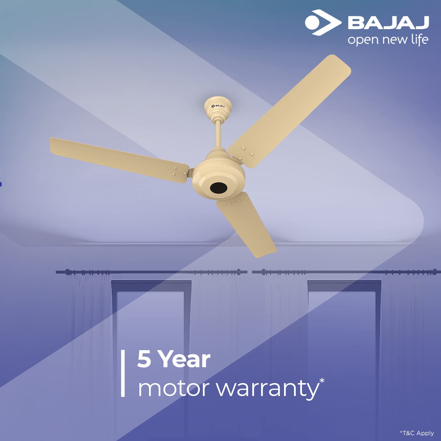 Bajaj Energos 26 1200mm 48 inch  BLDC Ceiling Fan Base Ivory