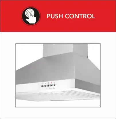 Butterfly Rhino Wall Mounted Chimney  (Silver 700 m3/h)