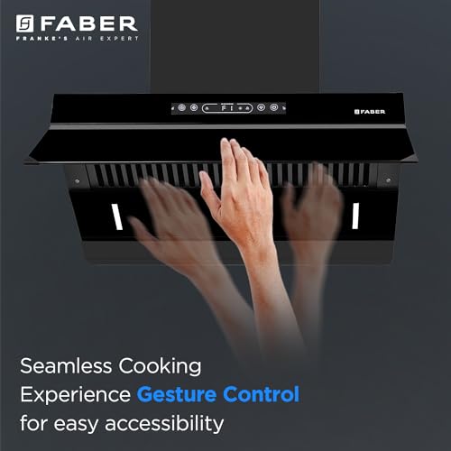 Faber 60cm 1500m³/hr Autoclean Kitchen Chimney|Digital Display|Filterless|Slant Body|T-Shape Panel|Touch+Gesture|12Yr on Motor,5Yr Comprehensive Warranty by Faber|Hood Alpine FL HC BK 60, Mat