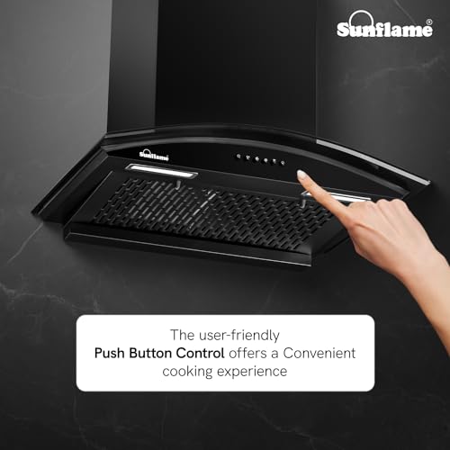 Sunflame Lamia 60 FL HAC Filterless Auto-Clean Kitchen Chimney| 60 cm | 1200 m³/h High Suction | Push Button Control| 1-Year Comprehensive and 5-Year Motor Coverage