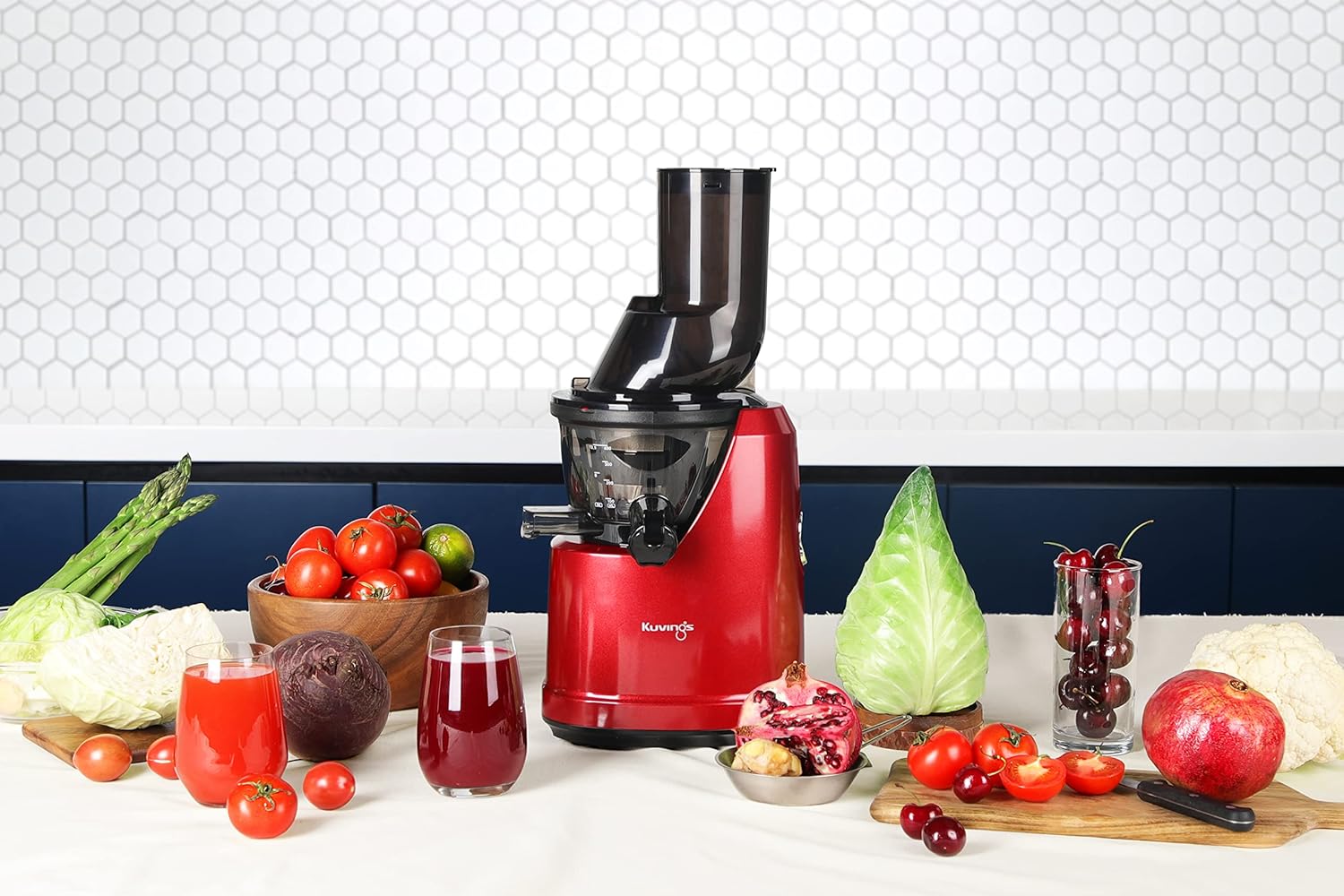 Kuvings B1700 Professional Cold Press Juicer, Dark Red, JMCS Technology for 10% More Juice, A