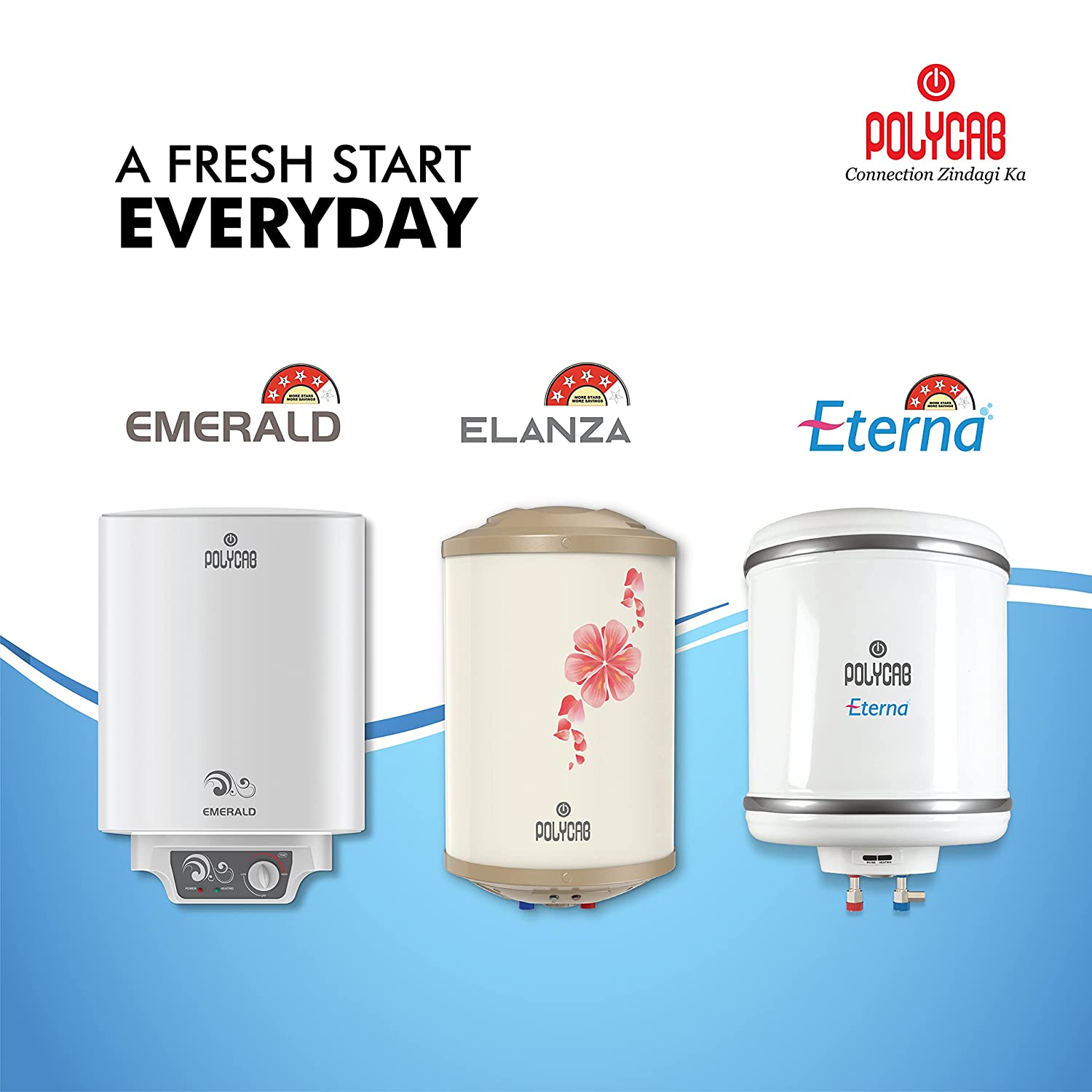 Polycab Eterna 6Ltr Electric Storage Water Heater (Geyser) with 4 Star Rating, Anti-rust tank, Shockproof body with Advanced Safety, ISI certified with 5 years Inner Tank Warranty (Off-White)
