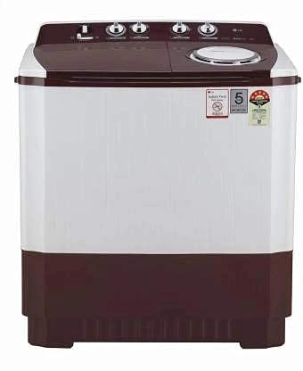 LG P1040SRAZ Wash 10Kg and Spin 6.5Kg, 5 Star, Rust Free Body, Roller Jet Pulsator, Wind Jet Dry, Color: Burgundy