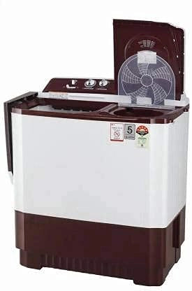 LG P1040SRAZ Wash 10Kg and Spin 6.5Kg, 5 Star, Rust Free Body, Roller Jet Pulsator, Wind Jet Dry, Color: Burgundy