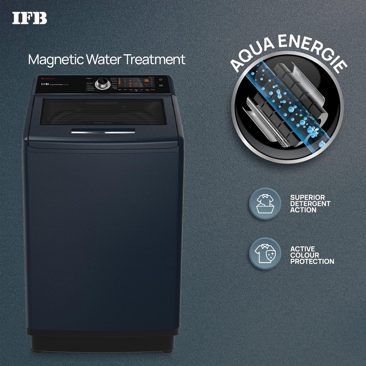 IFB 9.0 Kg Fully-Automatic Top Loading Washing Machine (TL-S4RBS 9.0 Kg Aqua, Royal Blue, 2X Power Steam, 4 Years Comprehensive Warranty)