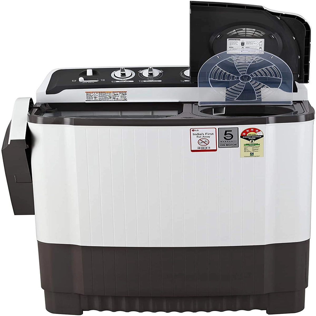 LG P7020NGAY Wash 7Kg and Spin 5.5 Kg, 4 Star, Rust Free Body, Wind Jet Dry, Color: Dark Gray