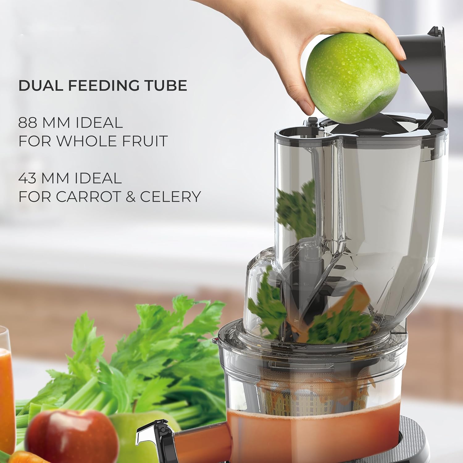 Kuvings REVO830 Red Cold Press Whole Slow Juicer with Auto-Cutting Auger - World's 1st Patented Juicing Technology