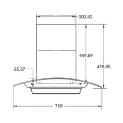 Kaff MAINZ SUPER DHC 75 75cm Wall Mounted Chimney - Sleek and Powerful