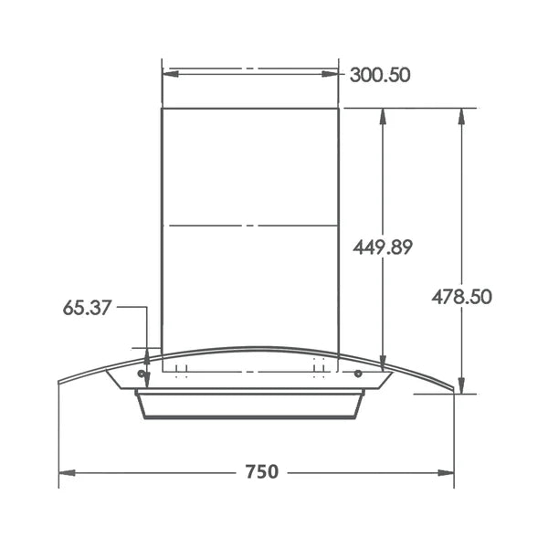 Kaff MAINZ SUPER DHC 75 75cm Wall Mounted Chimney - Sleek and Powerful