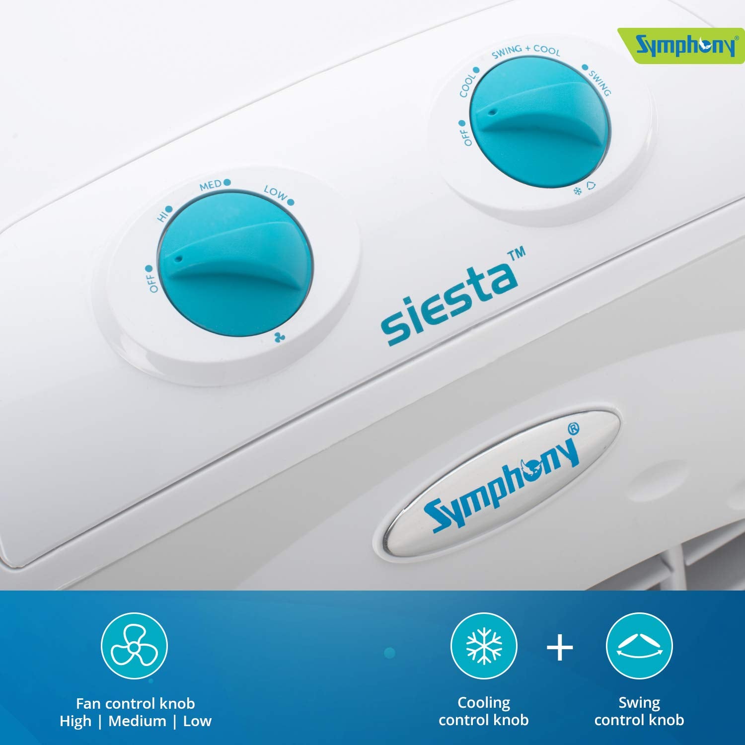 Symphony Siesta 45 Desert Cooler - 45 L, White