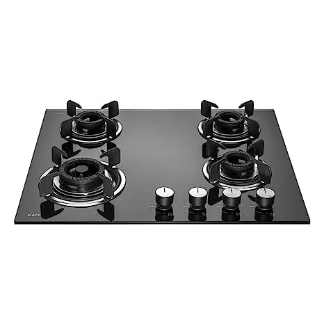 KAFF CRH 604 Built in Hob | Tornado Fire Burners | Auto Electric Ignition| Black Tempered Glass