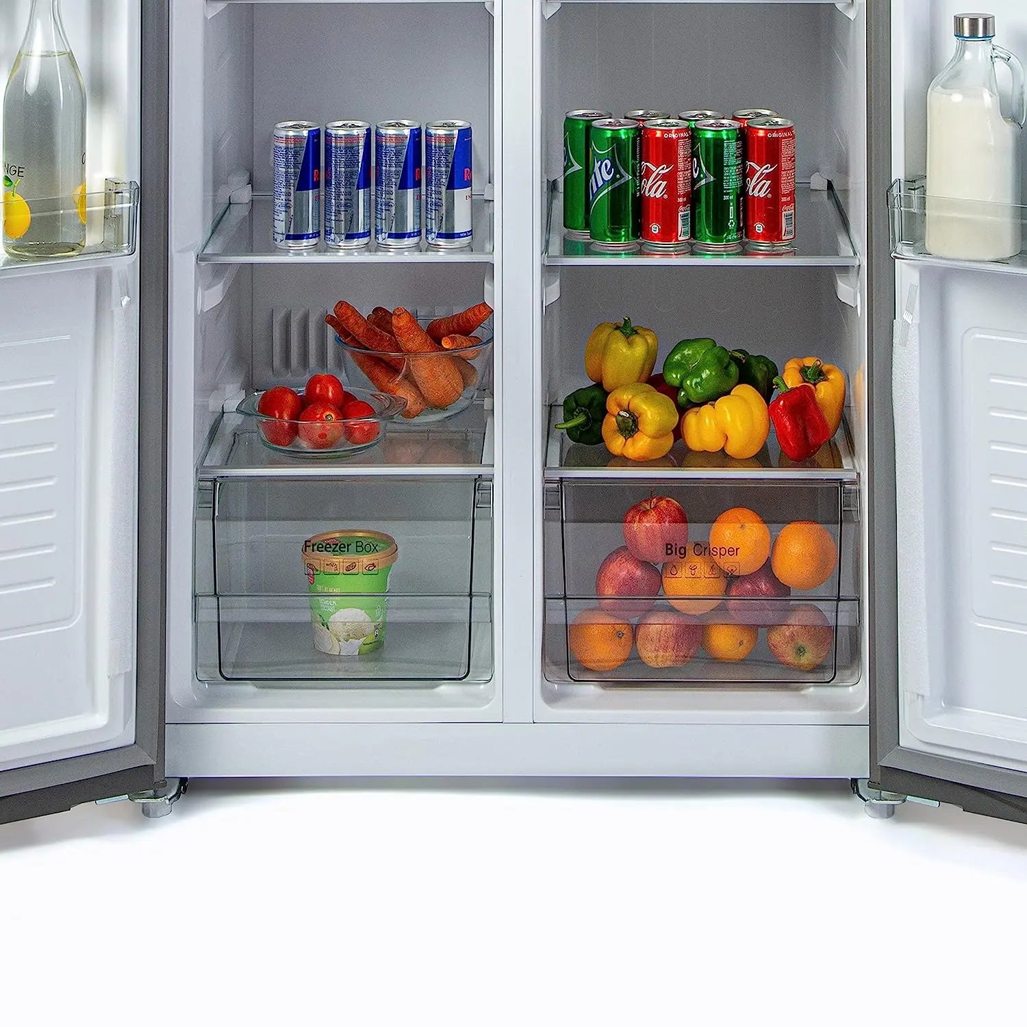 Lifelong 505L Frost free Side by Side Refrigerator with Inverter Compressor (Silver, 1 year product, 10 years compressor warranty), Large (LLSBSR505)