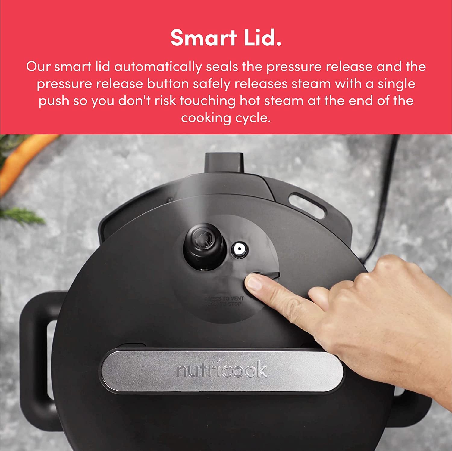 Nutricook Smart Pot 1000W: 9-in-1 Electric Pressure Cooker with Smart Lid