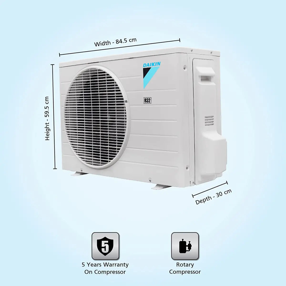 Daikin 1.8 Ton 1 Star Fixed Speed Split AC FTE60UV16 White