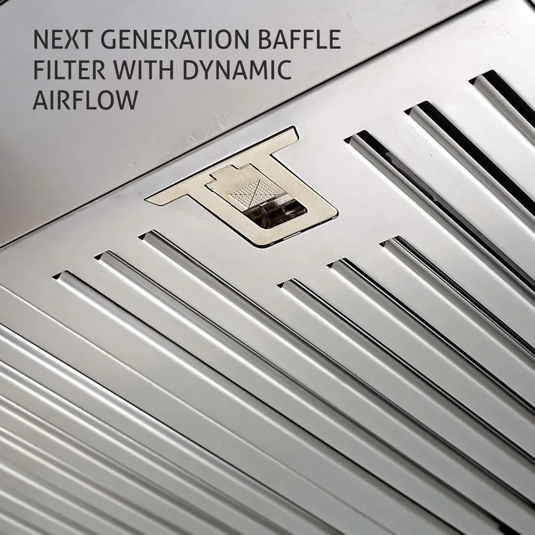 Glen Kitchen Chimney Push Button 6062 Baffle Filter 1000 m3h 90cm Silver