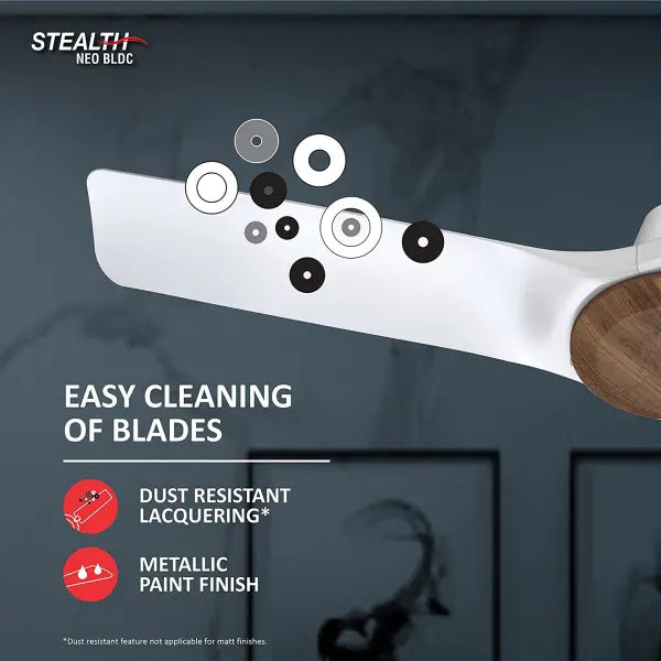 Havells Stealth Neo The most silent BLDC fan 1200mm BLDC motor and Remote Controlled Ceiling Fan Wood Pearl White