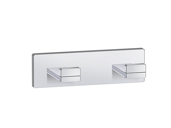 kohler K-25073IN-CP Square double robe hook in polished chrome