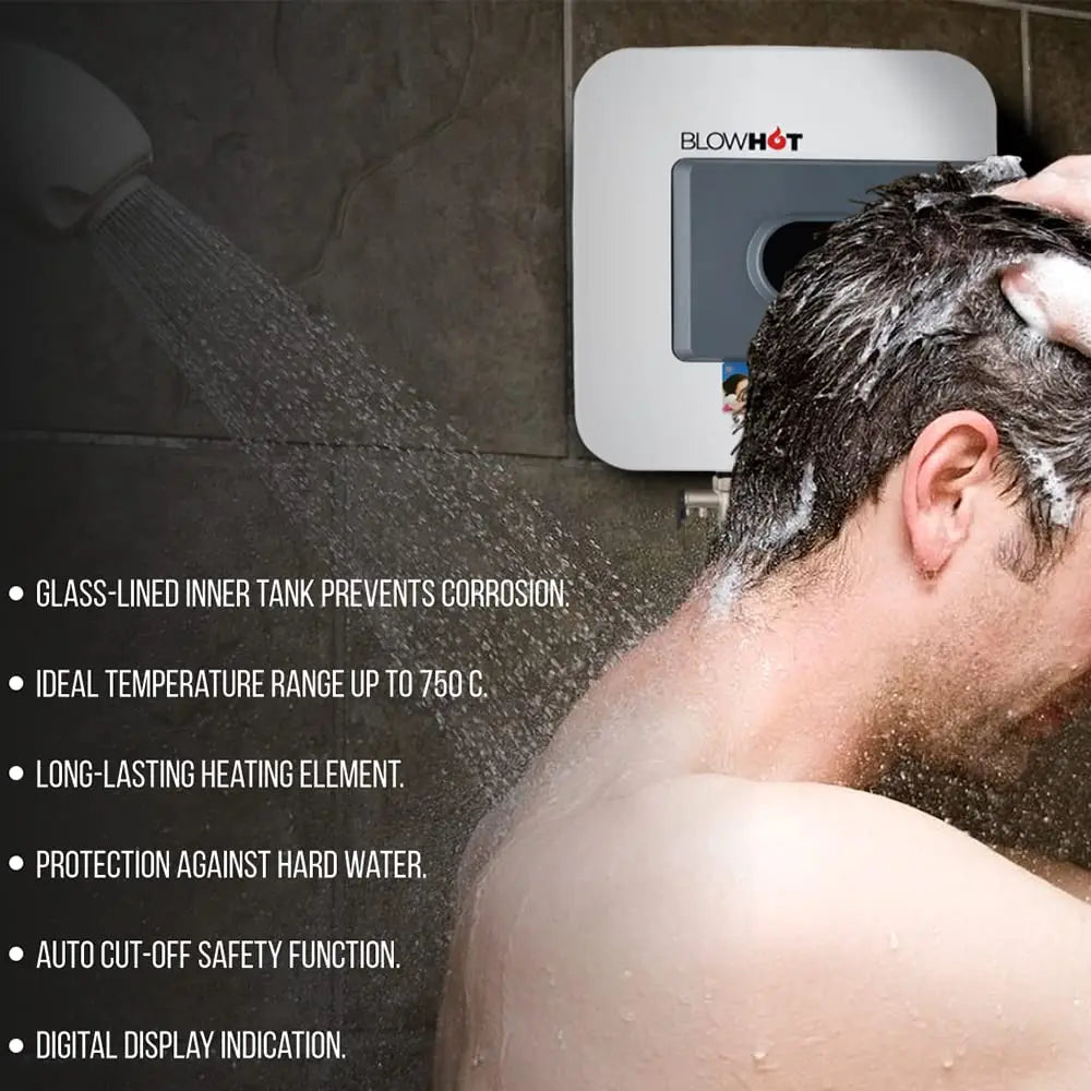 BLOWHOT Geyser 25L Electric Storage Water Heater ABS Body, BEE 5 Star Rating (Grey)
