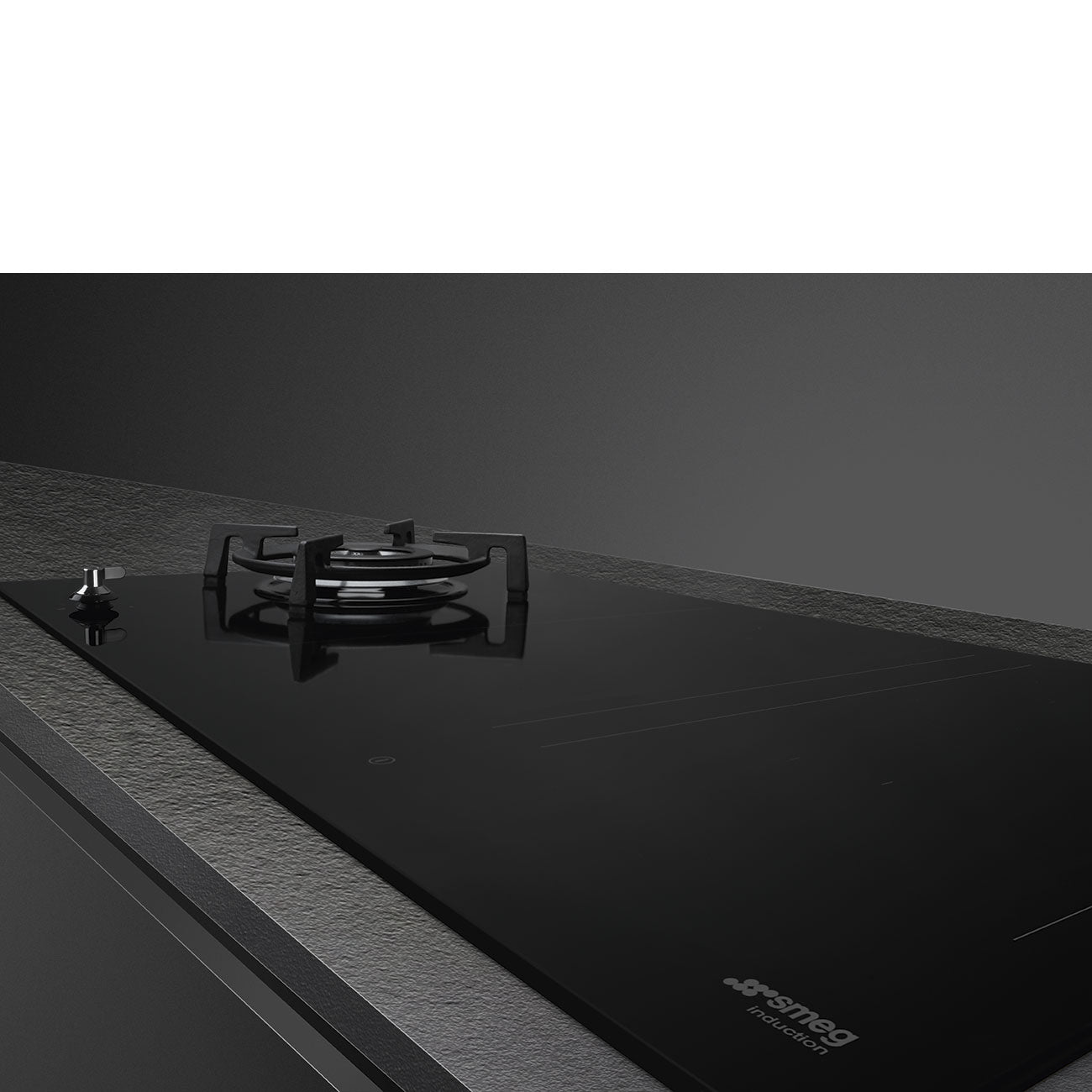 smeg 90 cm Classic Mixed Fuel Hob, Black PM3953D