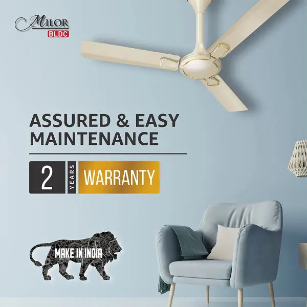 Havells Milor 1200mm Energy Saving with Remote Control 5 Star BLDC Ceiling Fan Gold