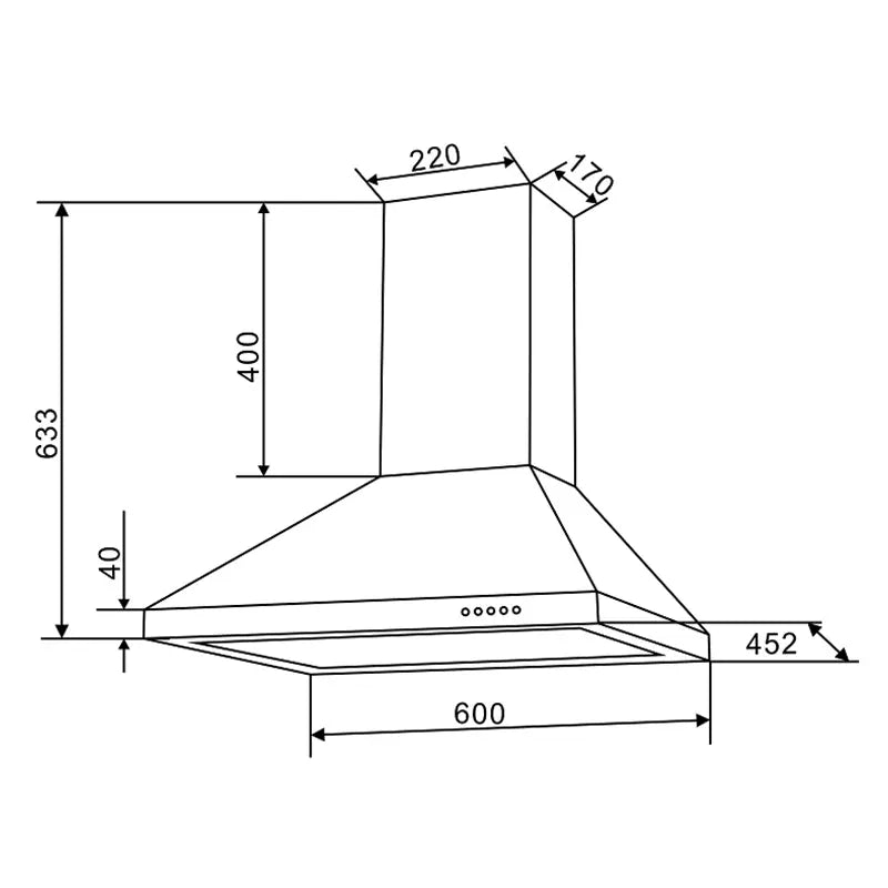 Hindware 820 m3/h Chimney (Pacific Neo BF, Inox) 60cm