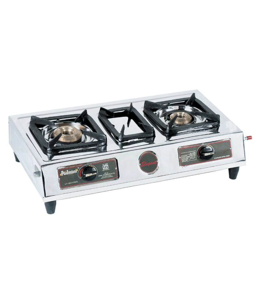 Padmini Gas Stove, 2 Burner, Silver (CS-203)