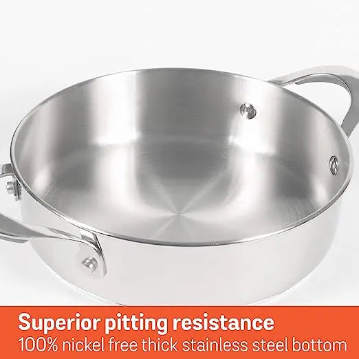 Meyer Select Stainless Steel Covered Sauteuse Gas and Induction Base 70649 20cm Silver