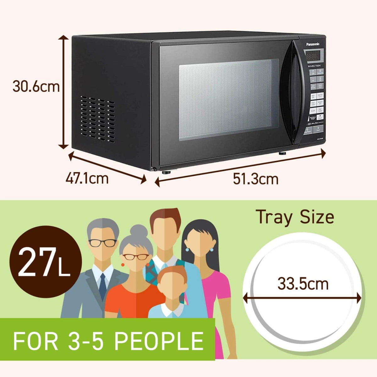 Panasonic 27 L Convection Microwave Oven - NN-CT645BFDG