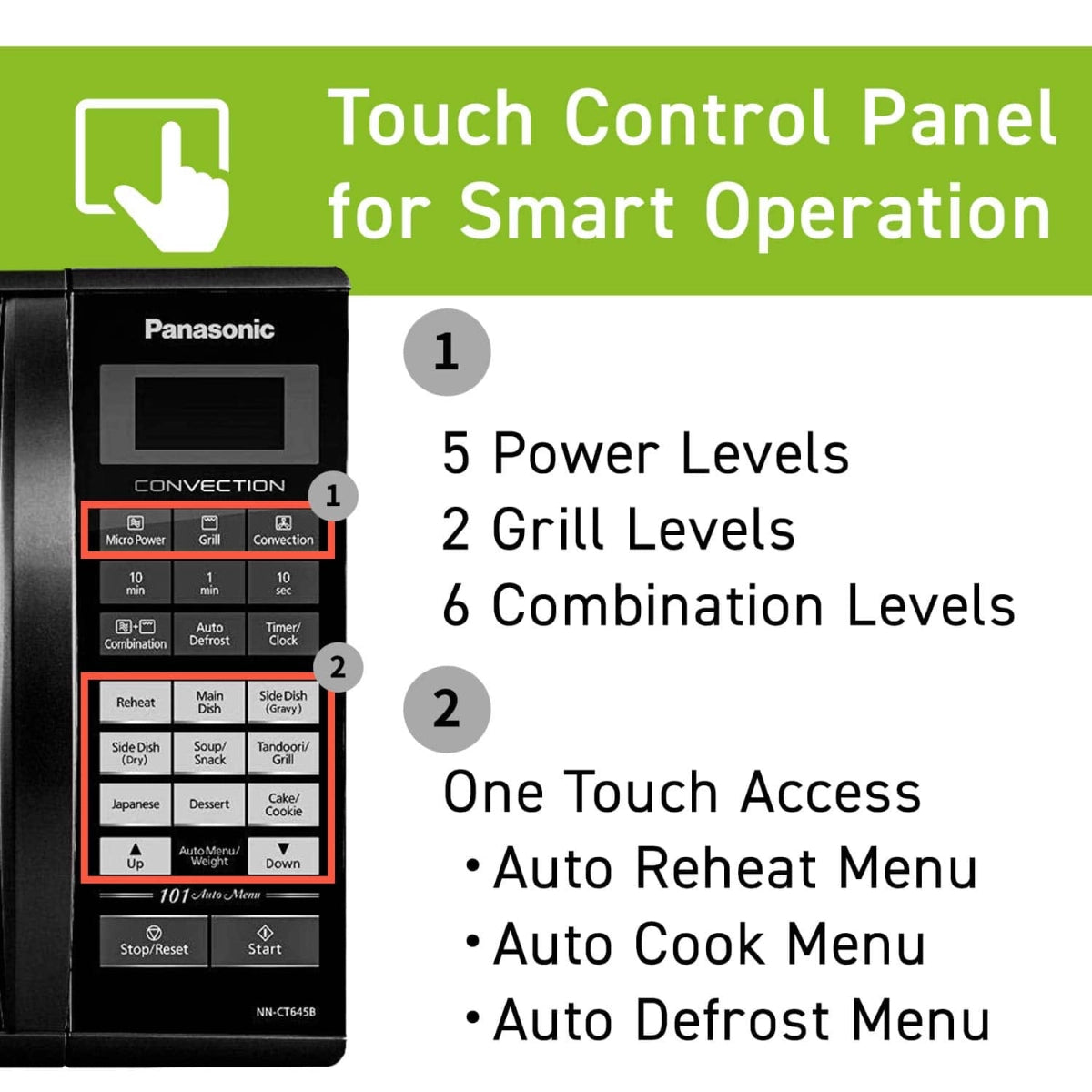 Panasonic 27 L Convection Microwave Oven - NN-CT645BFDG
