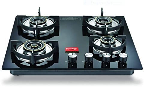 Prestige Vogue 4 Burner Automatic Hobs Black Gas Stove