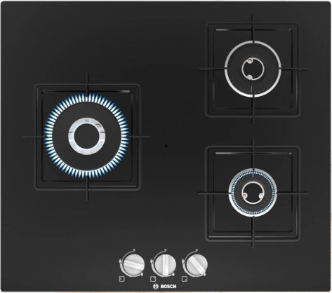 BOSCH Gas Hob PNC6B6B11I 3 Burners 60CM Glass Auto BLACK