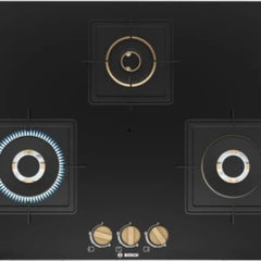 Bosch bosch-hob-pnd7b6f20i-3bb-mattblk PND7B6F20I 75 cm 3 Brass Burner Built-in Glass Gas Hob