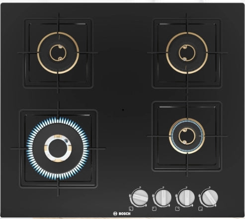 BOSCH PNH6B6F10I Glass Automatic Hob 4 BURNER Black 60cm